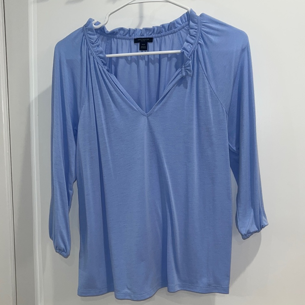 Ann Taylor Blue Longsleeve Top